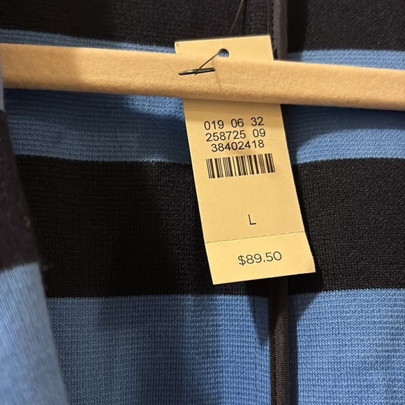 Talbots Blue and Black Striped cotton blend Blazer - size large - NWT - Picture 3 of 6